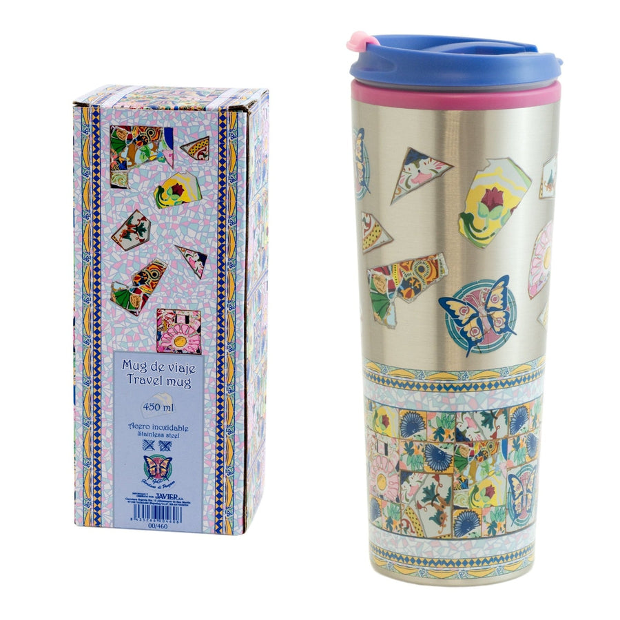 Mug de Viaje en Acero Inoxidable 450 ml. Colección Mosaicos