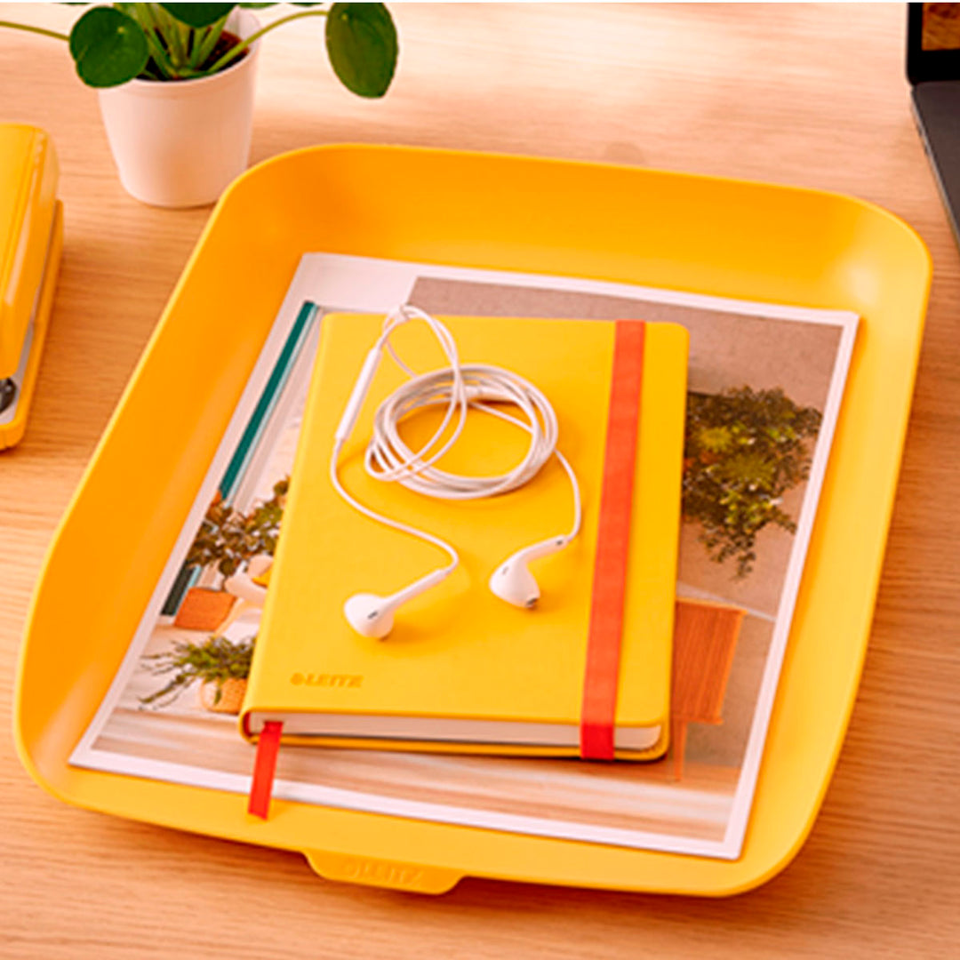 LEITZ Cosy - Bandeja Porta Documentos de Sobremesa Tamaño A4, Amarillo