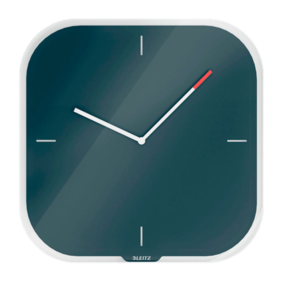 LEITZ Cosy - Reloj de Pared Analógico y Silencioso, Incluye Rotulador. Gris