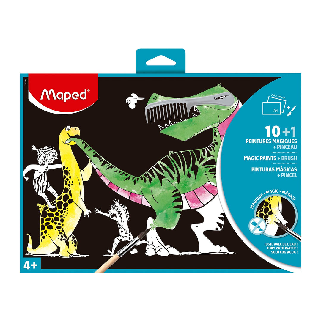 MAPED - Set de 10 Láminas Mágicas para Colorear con Agua. Incluye Pincel. Azul