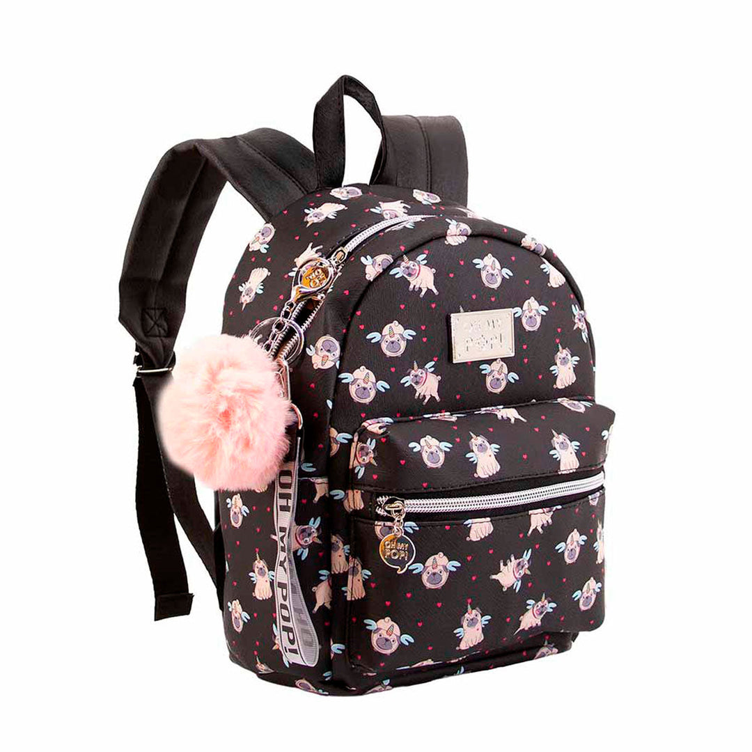 OH MY POP! Fashion PQ - Mochila  Urbana con Compartimiento Principal y Bolsillo Delantero modelo Pug