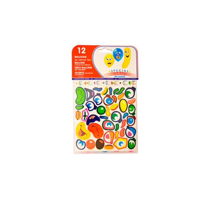 BLANCA - Globos con Pegatinas Decorativas, 12 unidades