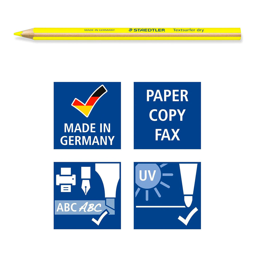 STAEDTLER Textsurfer - Set de 4 Lápices de Madera. Marcadores Fluorescentes en Seco