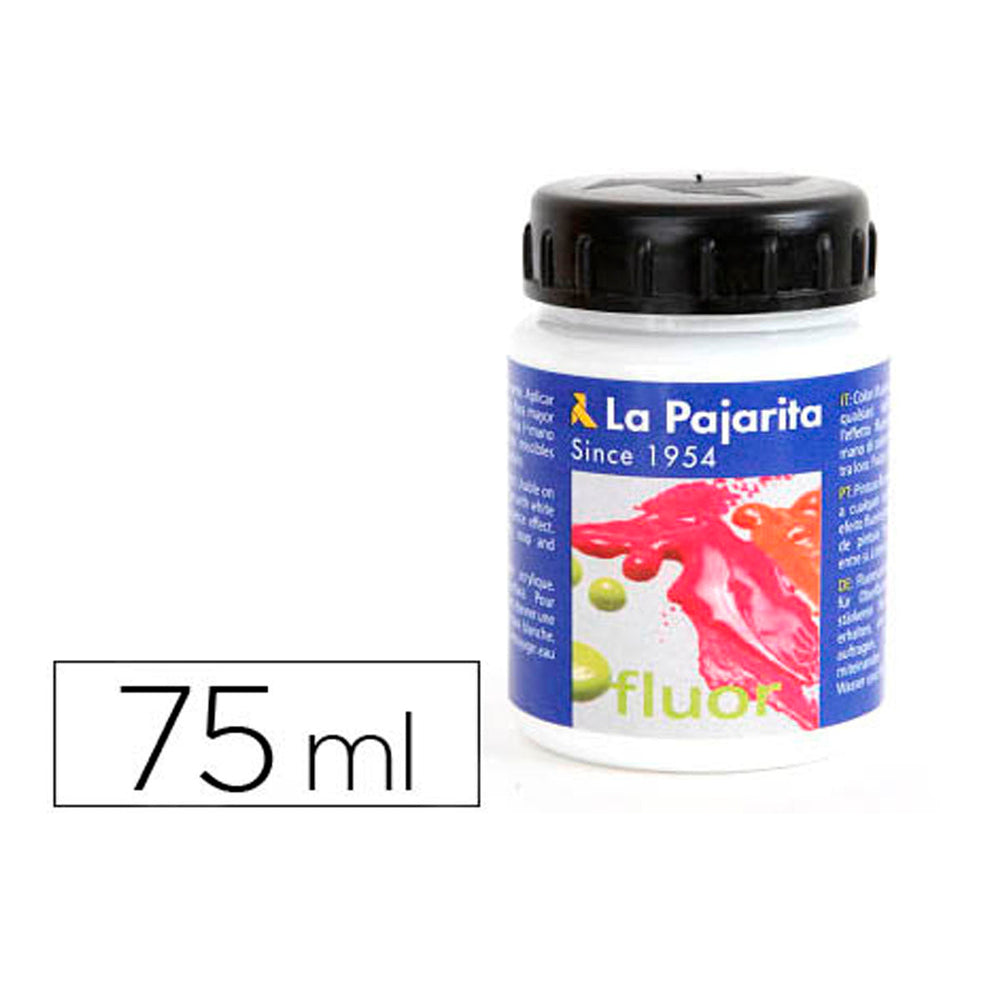 LA PAJARITA - Pintura Acrílica, Color Blanco Fluor F-00, Bote de 75 ml