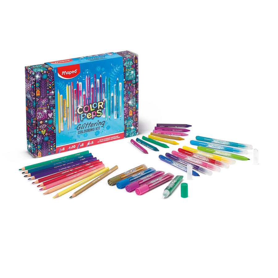 MAPED Color'Peps - Kit de Coloreado con Purpurina de 31 Piezas. Ideal para Regalar