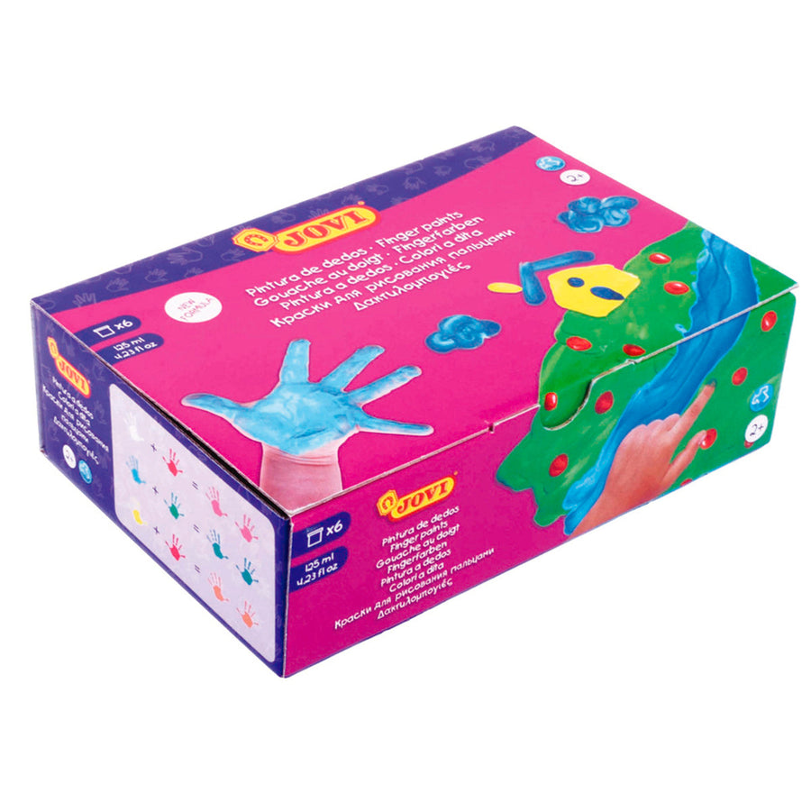 JOVI - Lote de 6 Botes de Pintura para Dedos en Colores Surtidos