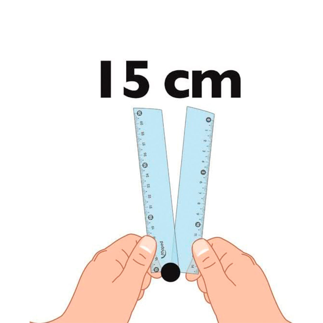 MAPED Croc Croc - Regla de Plástico Plegable 15-30 cm. Ideal Estuches