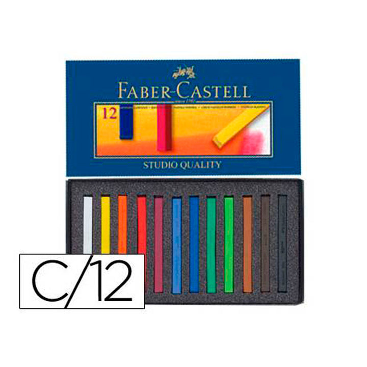 FABER CASTELL - Estuche con 12 Tizas Pastel Blandas