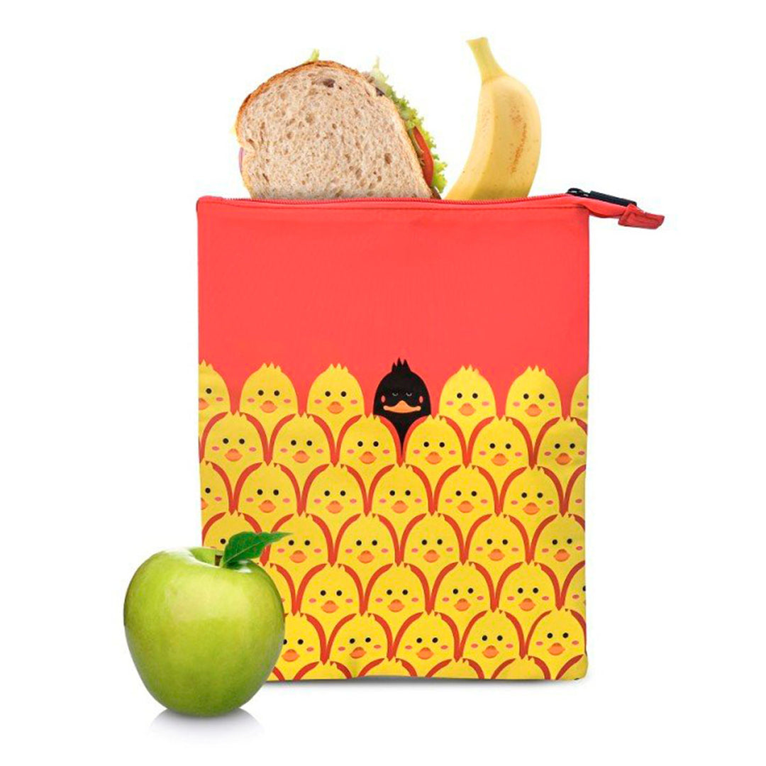 IRIS Snack Bag Friends - Bolsa Porta Meriendas Infantil Flexible y Plegable. Chicks