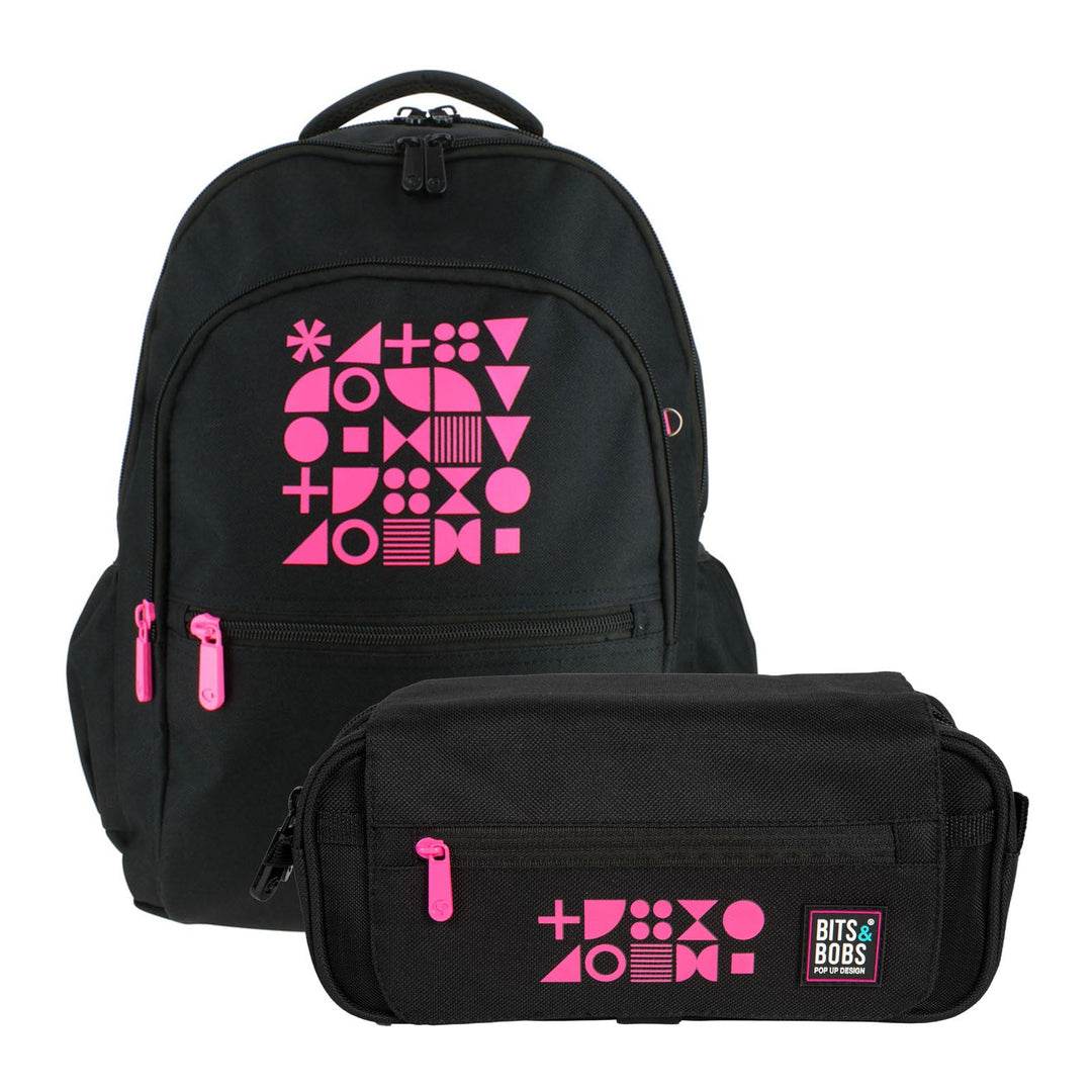 Grafoplás Fluor -  Pack Ahorro Escolar con Mochila 25L y Estuche Triple. Fucsia