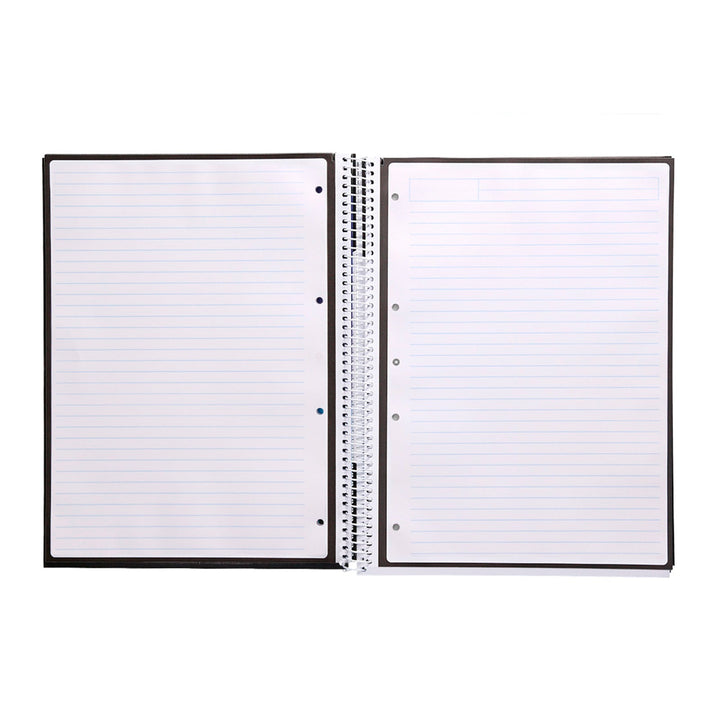 Antartik - Libreta Rayada A4 con Espiral y Tapa Dura. 1 Banda de Color. Negro