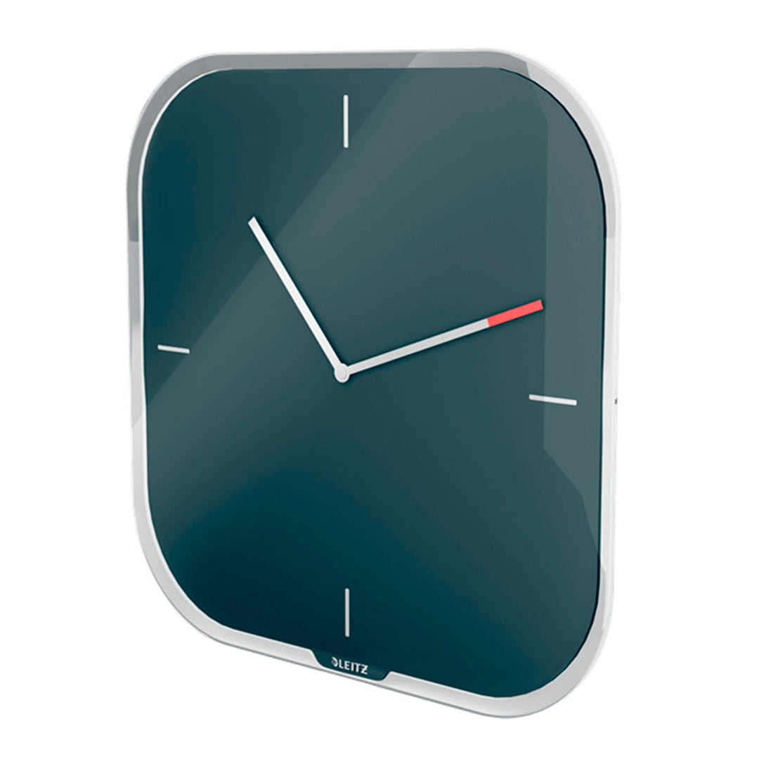 LEITZ Cosy - Reloj de Pared Analógico y Silencioso, Incluye Rotulador. Gris