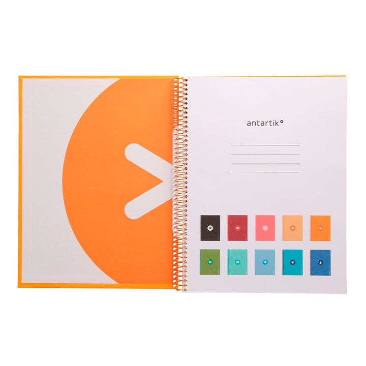 Antartik - Libreta Microperforada A4 con Espiral y Tapa Dura. 1 Banda de Color. Mostaza