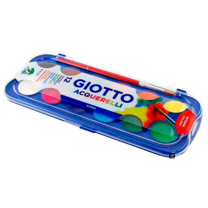 GIOTTO - Estuche de Acuarelas, 12 Colores Brillantes e Intensos 