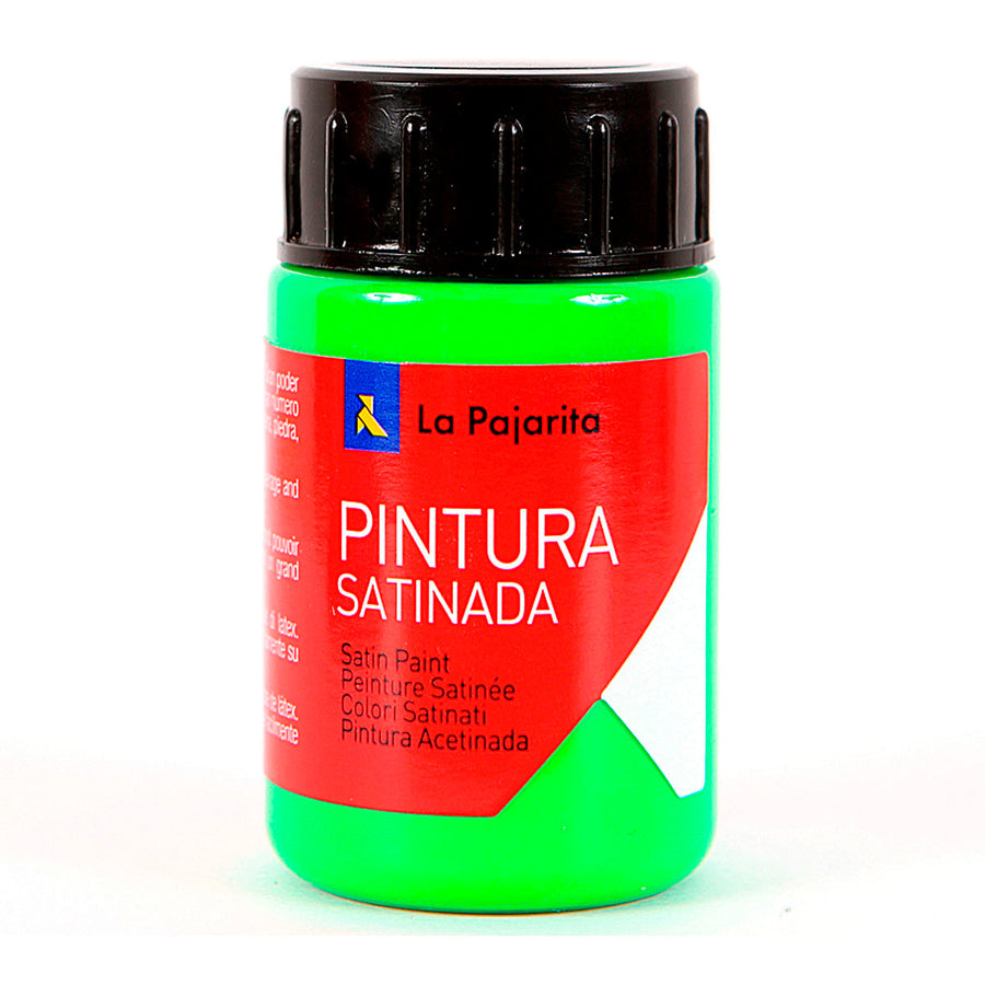 LA PAJARITA - Pintura Satinada a Base de Látex, Capacidad 35 ml, Color Verde Vivo