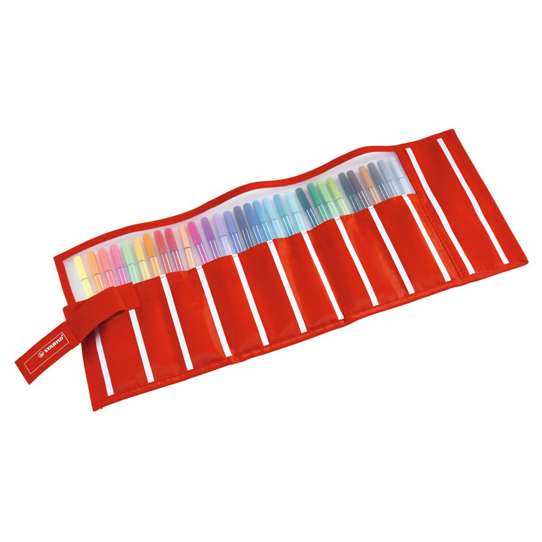 STABILO 6830-2 - Estuche de Tela Enrollable Rollerset con 30 Rotuladores Pen 68