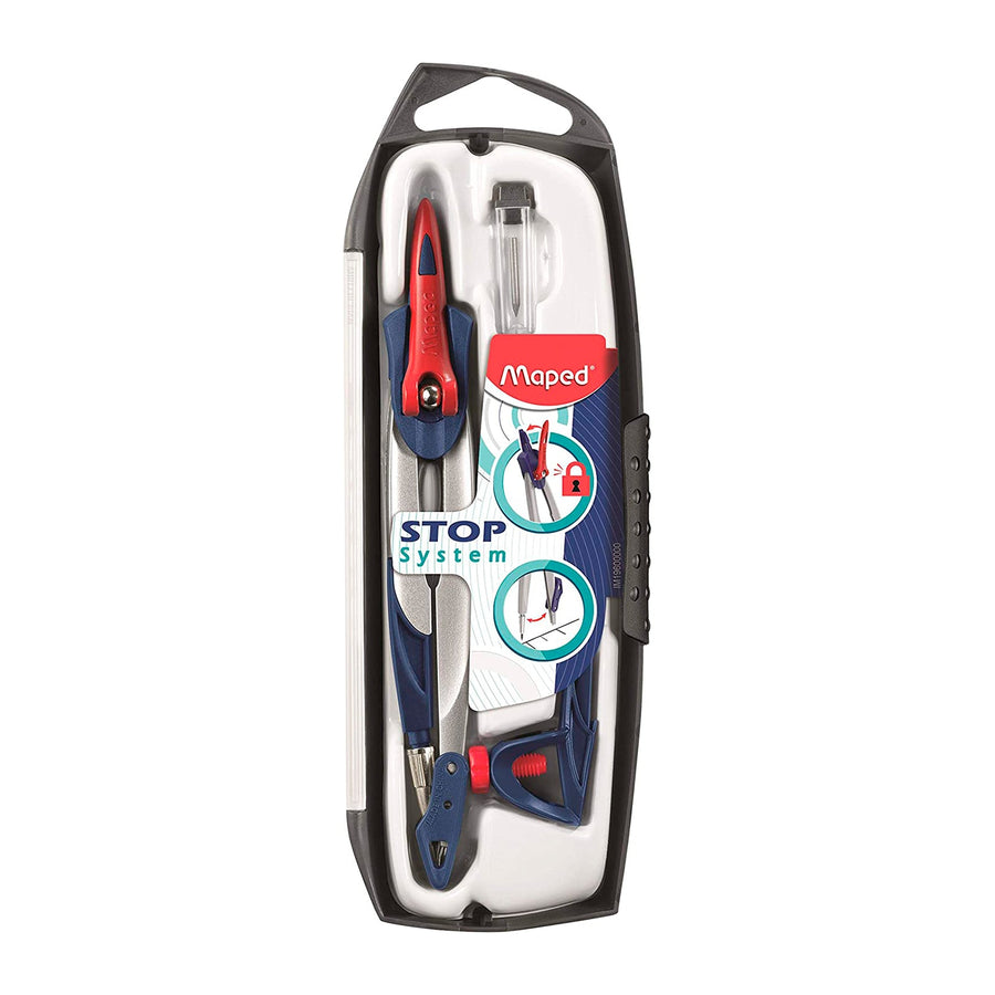MAPED - Compás Stop System con Adaptador Universal y Sistema de Bloqueo