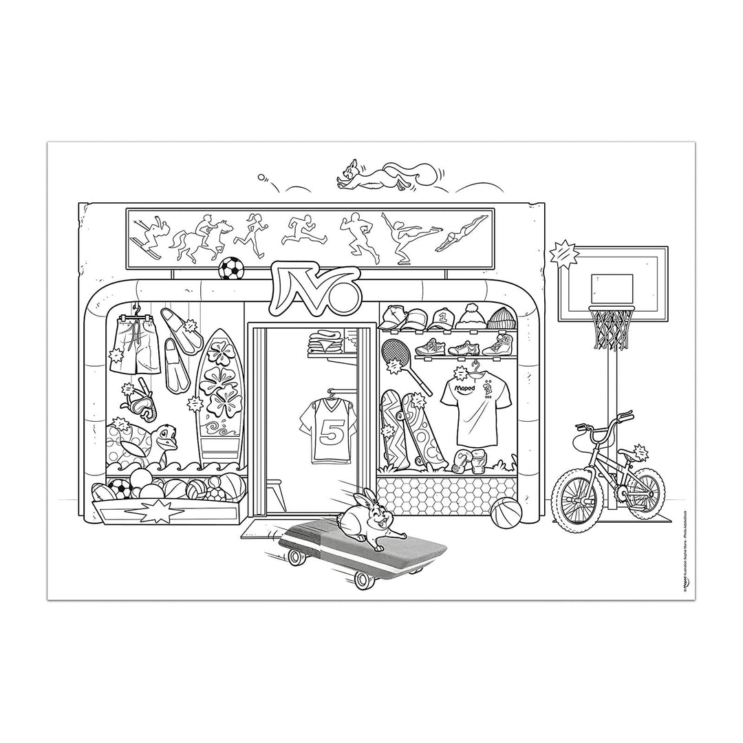 MAPED - Set de 15 Manteles Individuales para Colorear. Verde