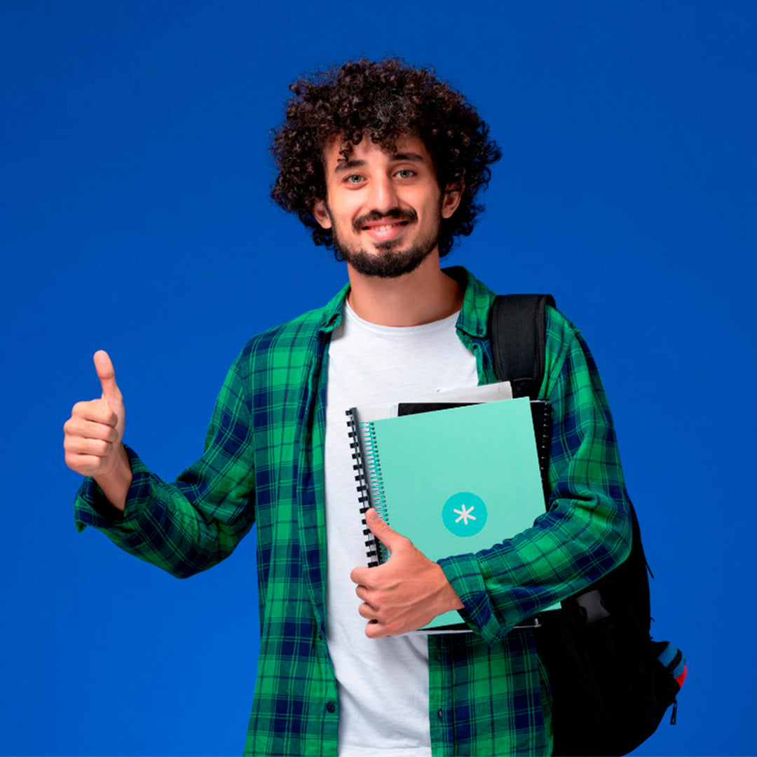 Antartik - Libreta Rayada A4 con Espiral y Tapa Dura. 1 Banda de Color. Menta