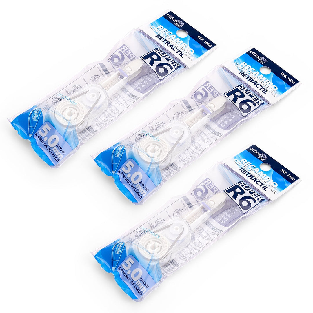 SDI Super R6 - Pack 3 Recambios para Cinta Correctora Retráctil de 5 mm