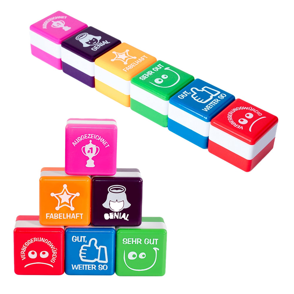 Office Box - Set de 12 Sellos de Motivación Especial Profesores en Inglés y Alemán