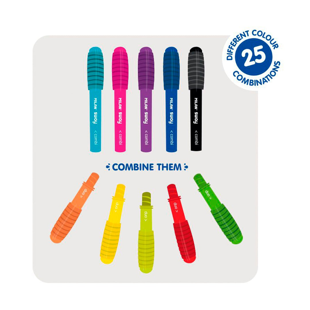 MILAN SWAY Combi Duo - Bolígrafo Bicolor Combinable de Punta de Bola. Surtido