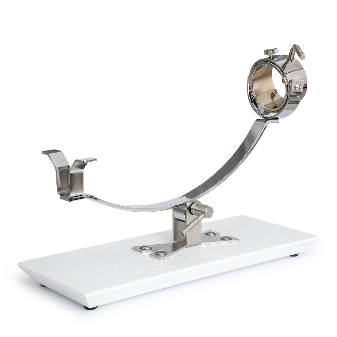 BELLO Gala - Soporte Jamonero Basculante Fibra y Acero Inoxidable Cabezal Giratorio. Granito