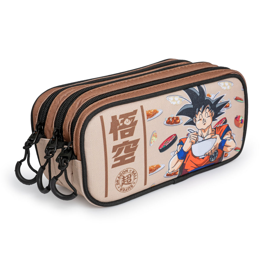 DRAGON BALL Goku Foodie - Estuche Escolar Triple Portatodo Tres Cremalleras TRICK FAN