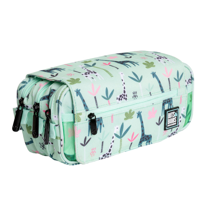 Grafoplás Design - Estuche Portatodo Triple con Solapa para Material Escolar. Jungle