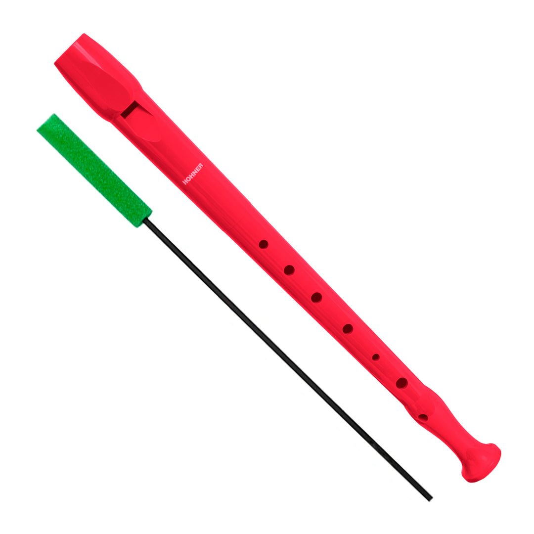 HOHNER Melody - Flauta Escolar Soprano Dulce con Funda y Varilla de Limpieza. Rojo