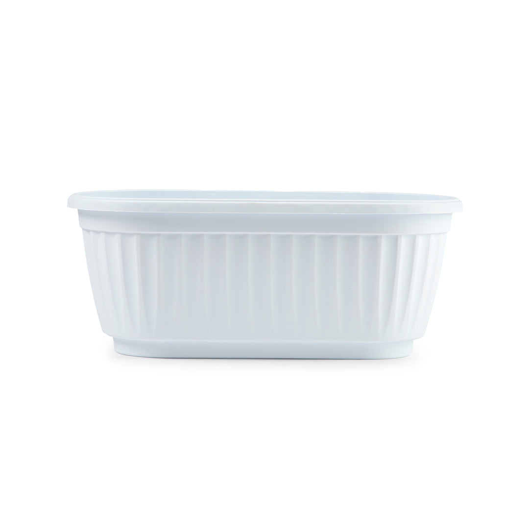 Plastic Forte - Jardinera Ovalada 25 cm Ideal Interior y/o Exterior. Blanco