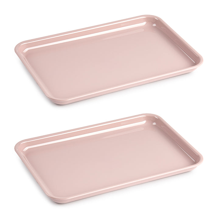 Plastic Forte Edén - Juego de 2 Bandejas de Servicio Nº 3 Rectangulares. Rosa