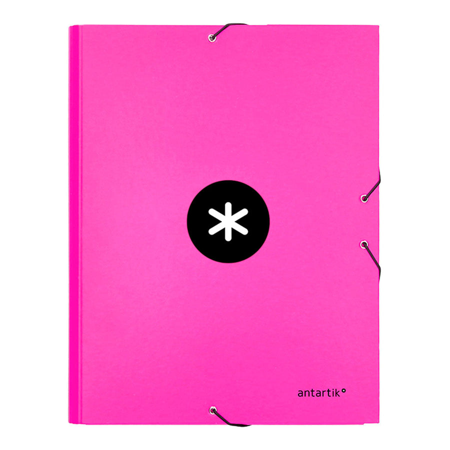 ANTARTIK - Carpeta Escolar A4 con 3 Solapas y Cierre de Goma. Fucsia