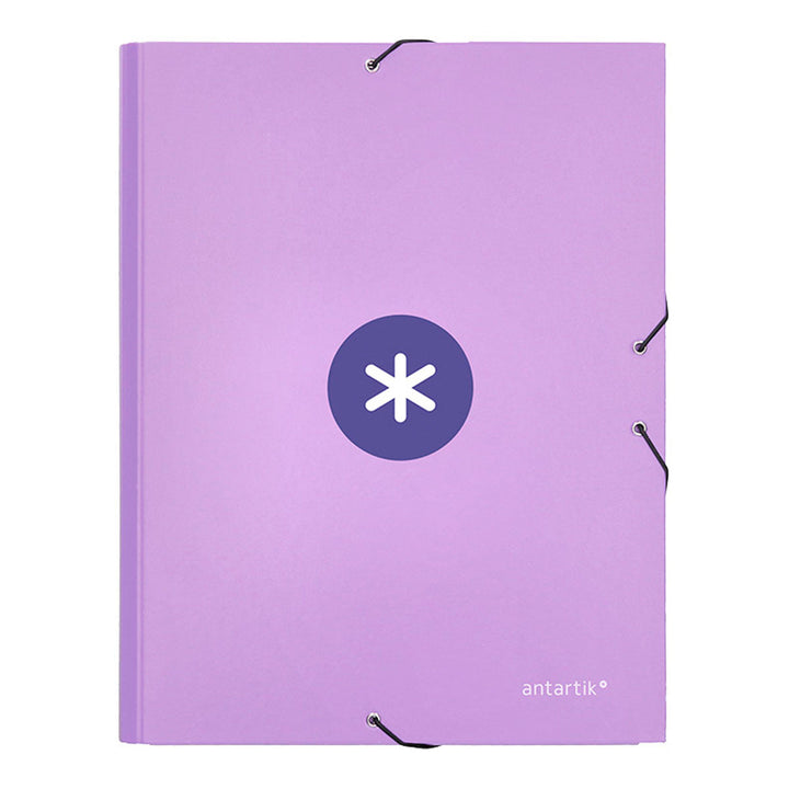 ANTARTIK - Carpeta Escolar A4 con 3 Solapas y Cierre de Goma. Lavanda