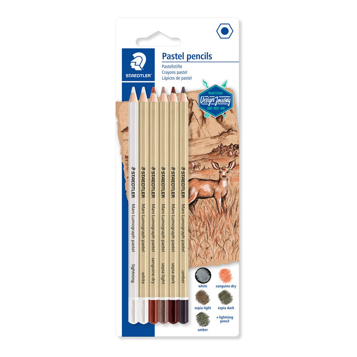 STAEDTLER Mars Lumograph - Caja de 6 Lápices Pastel Altamente Pigmentados