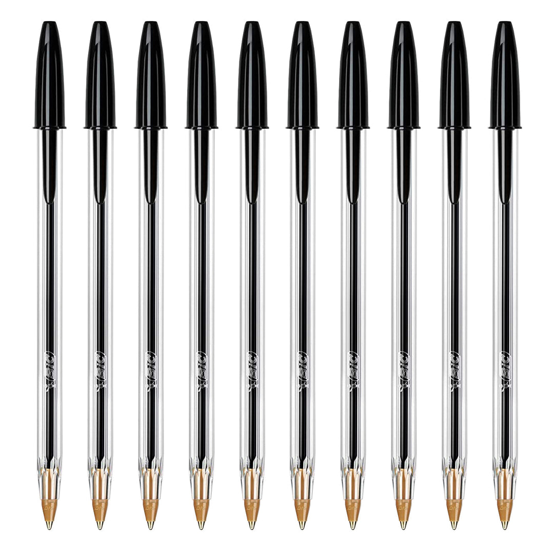BIC - Set de 10 Bolígrafos Cristal Original Medium de Tinta de Aceite. Negro
