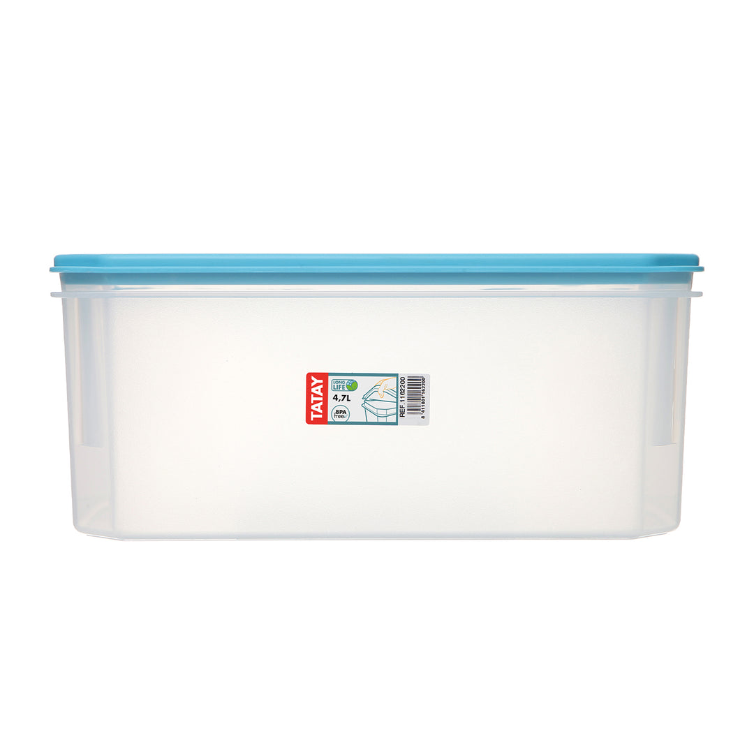 TATAY Top Flex - Recipiente Rectangular Plano 4.7L con Cierre a Presión. Azul