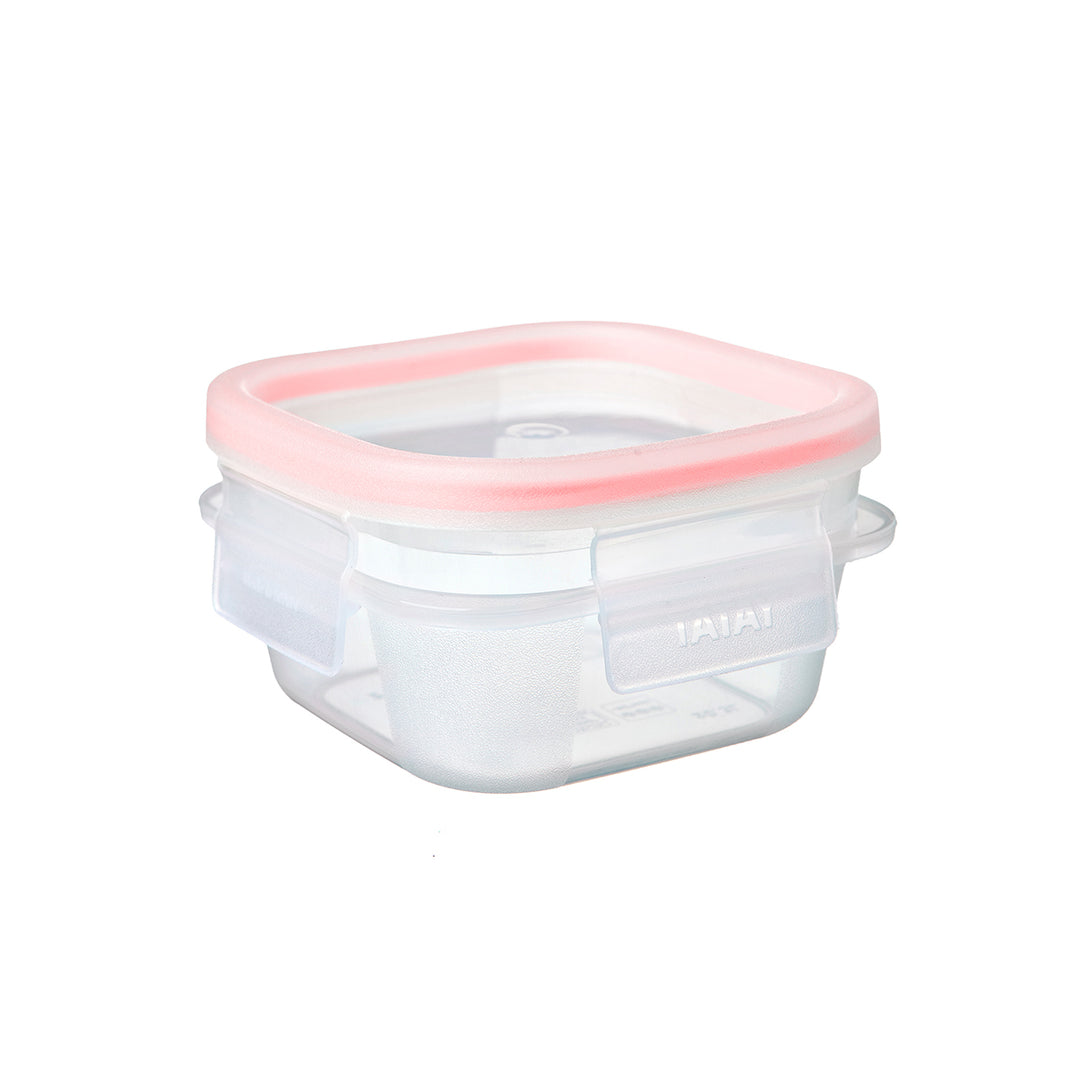 TATAY Clip Safe - Recipiente Hermético Cuadrado 0.3L con Cierre de Pestañas. Rojo