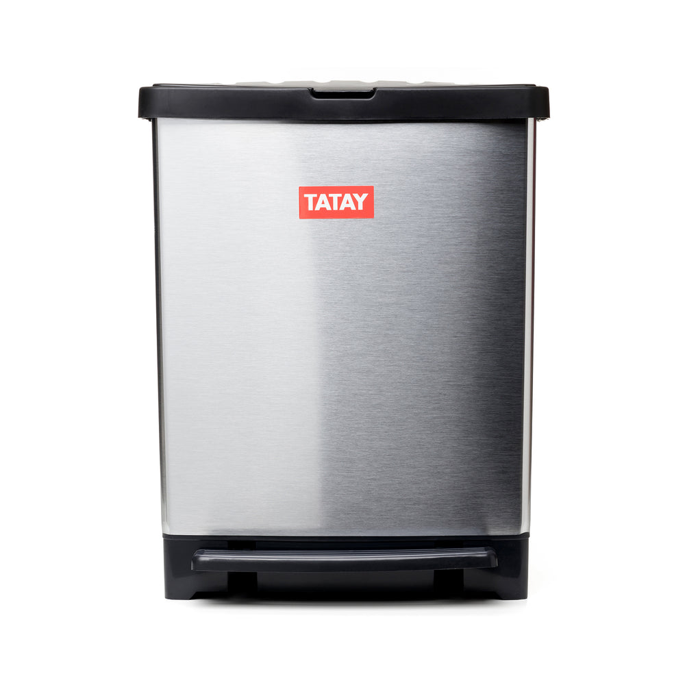 TATAY Trend - Cubo Basura 25L con Pedal. Metalizado 