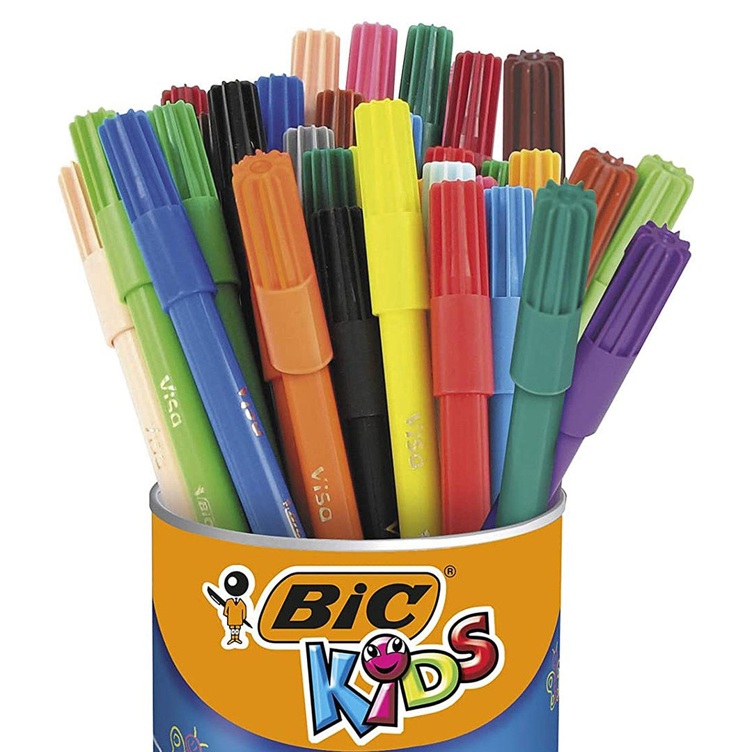 BIC 888695 - Estuche 12 Rotuladores de Colores Lavables, VISA KIDS. Seguridad EN71