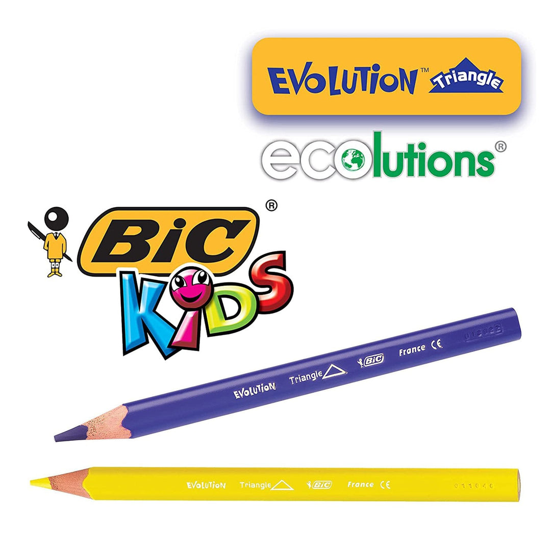BIC 8297356 - Estuche de 12 Lápices de Colores EVOLUTION Triangle, ECOlutions