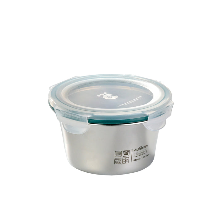 Cuitisan Simple - Recipiente Redondo de 0.4L en Acero Inoxidable Apto Microondas