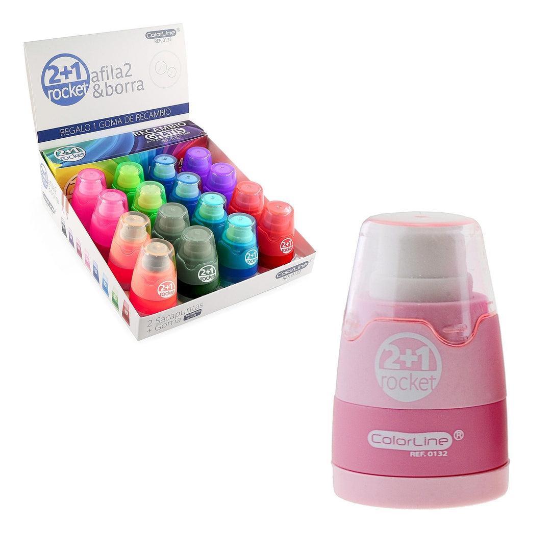 Goma con Sacapuntas Doble SDI "Rocket" con Recambio. Color