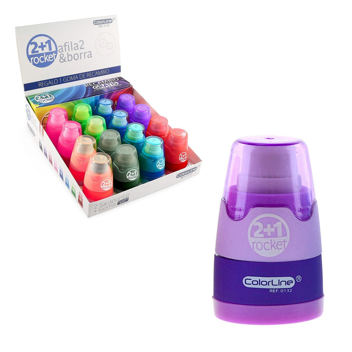 Goma con Sacapuntas Doble SDI "Rocket" con Recambio. Color
