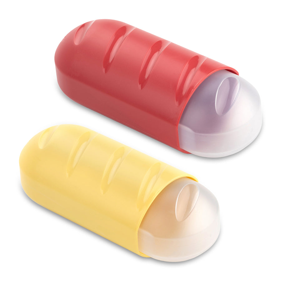 TATAY - Set de 2 Porta Bocadillos Infantiles Extensibles y Reutilizables. Rojo y Amarillo