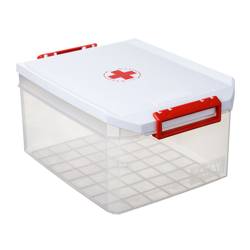 TATAY - Caja Botiquín Multiusos Cruz Roja 14 L con 2 Divisores de Medicamentos