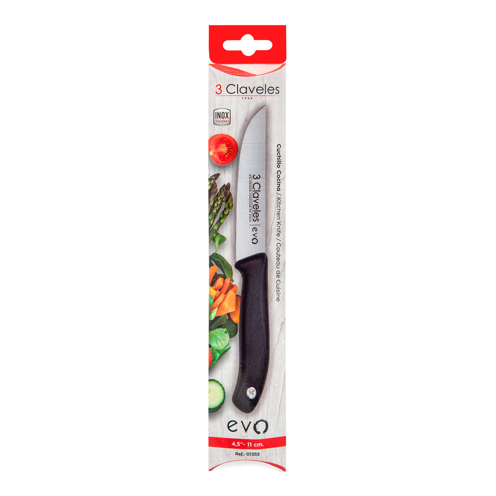 3 Claveles EVO - Cuchillo de Cocina 11 cm Acero Inoxidable Mango Polipropileno