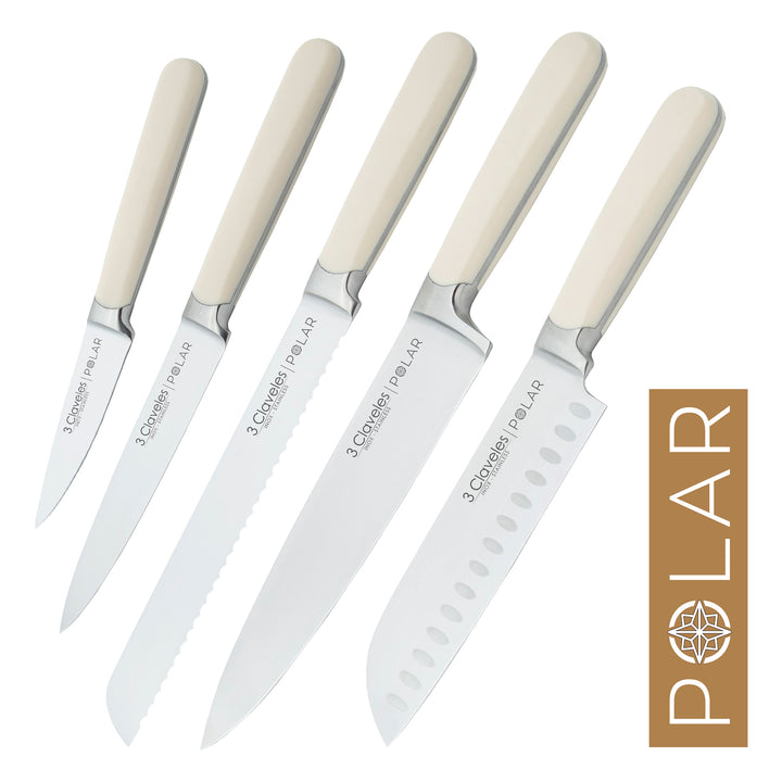 3 Claveles Polar - Cuchillo Cocinero Profesional 20 cm Acero Forjado y Mango en ABS