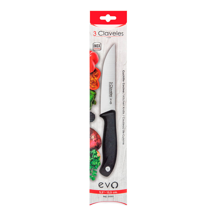 3 Claveles EVO - Cuchillo de Cocina 13.5 cm Acero Inoxidable Mango Polipropileno