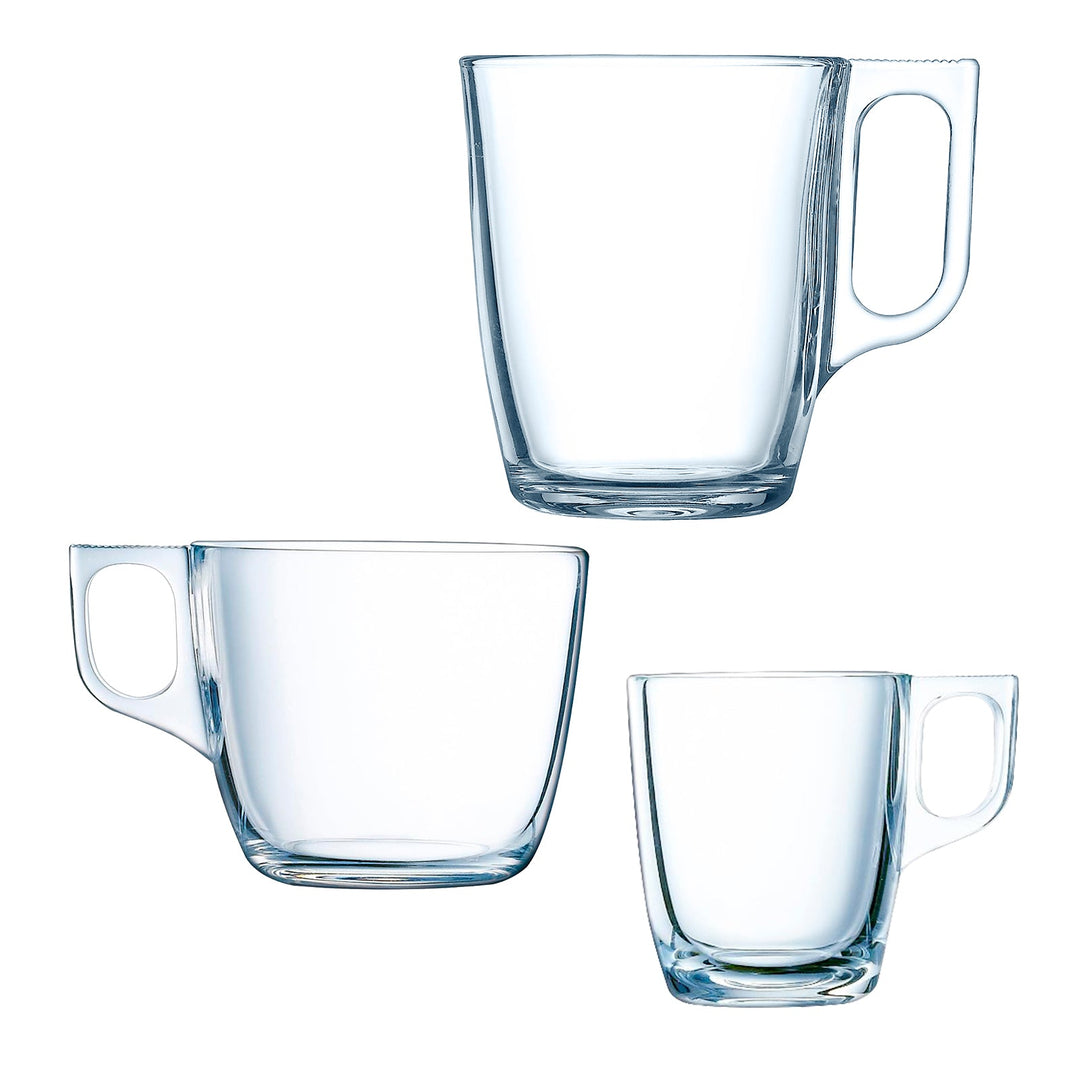 Luminarc Nuevo - Juego de 6 Tazas de Desayuno de 32 cl en Vidrio Templado Extra Resistente